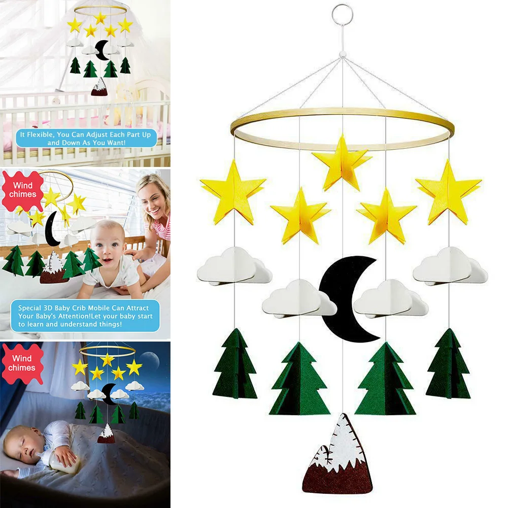 

Infant Bed Decoration Baby Crib Mobile Crib Hanging Toy Handmade Starry Clouds Wind Chimes DC156