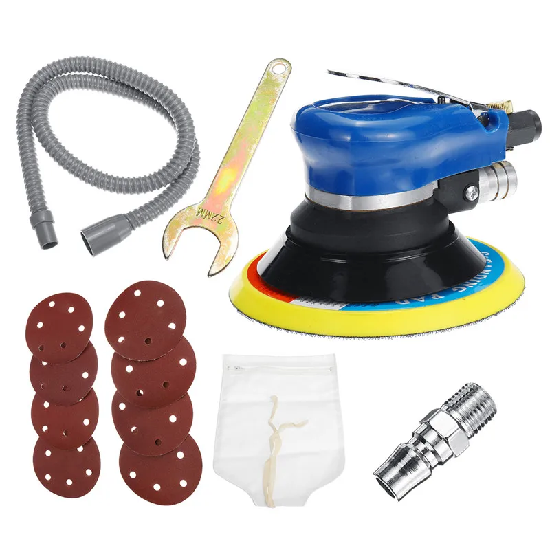 New 6 Inch Pneumatic Palms Random Orbital Sander Polisher Air Powered Orbit Polisher Dual Action Po