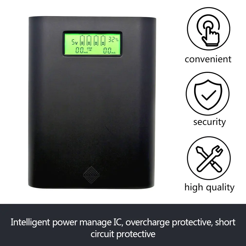 Promotion Replaceable Batteries Power Bank Accessories With E3S LCD Display Professional Charger For 4 Pieces 18650 Batteries