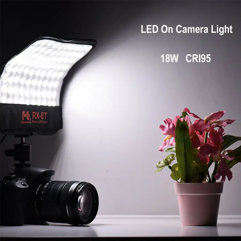 

FalconEyes RX-8T 16W LED Video Light Flexible On-Camera Light Kit 5600K CRI95 for Video Stuido Photography Lighting