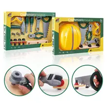 Детский инструмент для ремонта, игрушки, ролевые игры, набор инструментов для ремонта, деревообрабатывающий ящик, плоскогубцы, гаечный ключ, пила, набор, сделай сам, Обучающие строительные игрушки