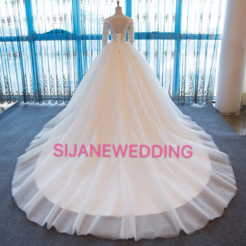 Свадебное Платье Vestidos De Noiva с длинными рукавами Роскошные Реальные фотографии свадебное вечернее платье 20190711