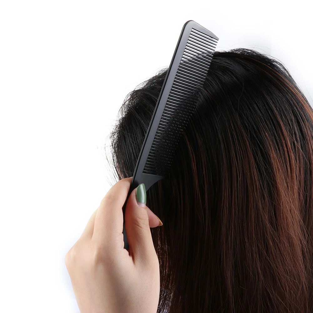 Black Anti-static Comb Thin Plastic Comb Barbershop Professional Hair Cutting Comb Men Women Make Hair Smooth Hairstyling Comb 5