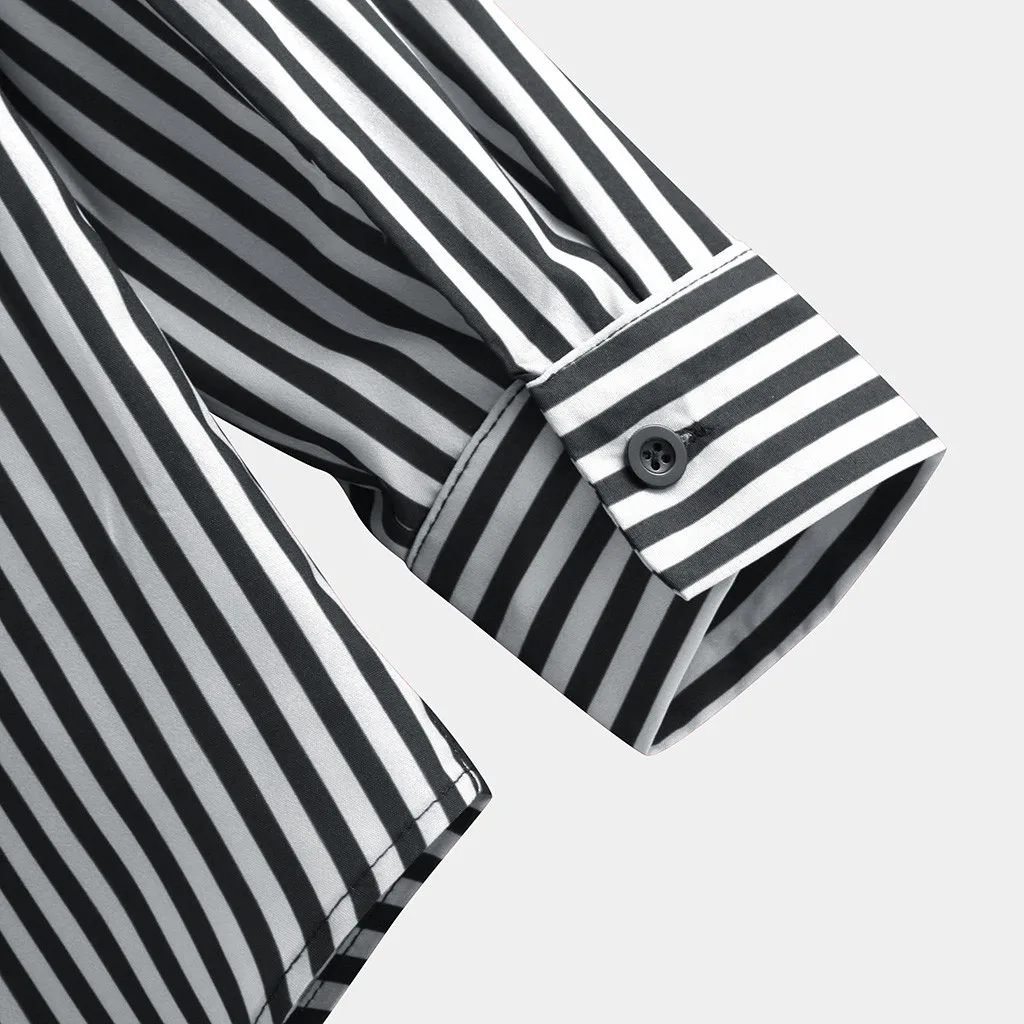 Chemise Homme, Мужская Осенняя свободная модная повседневная полосатая рубашка с длинным рукавом, топ, тонкая блуза, платье, большой размер s m l xl