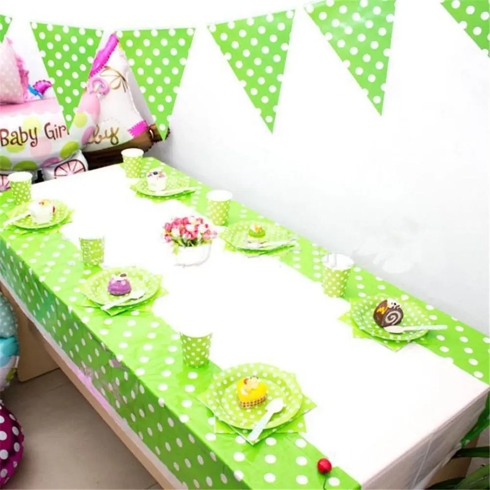 Tidy Colorful Dot TableCloth Disposable Plastic Table Cover Party Decorations for Wedding Baby Shower Christmas Tablecloth