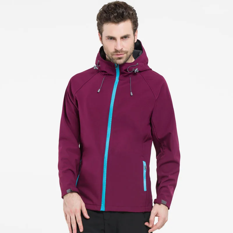 NUONEKO мужские и женские флисовые походные куртки водонепроницаемые походные ветровки с капюшоном дождевики лыжные спортивные куртки JM10 - Цвет: Men Wine