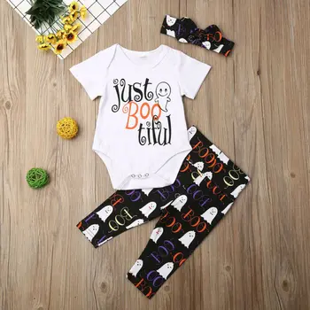 

Halloween Newborn Baby Kid Ghost Clothes Cotton Romper Jumpsuit Funny Fashion Party Baby Boy Girl Clothing Set