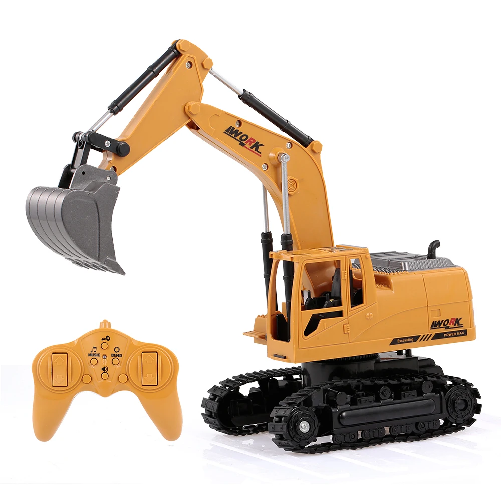 3853 1/24 Ghz 8CH RC экскаватор Литые металлические строительные тракторы с