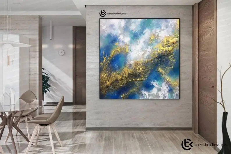 

Акриловая масляная живопись ручной работы, Экстра крупная фотокартина, Декор, картины на холсте, абстрактная живопись, Современное абстрактное настенное искусство