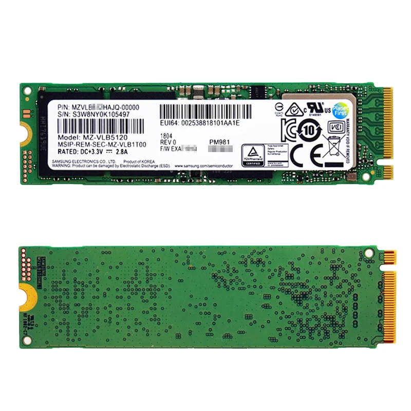 SAMSUNG SSD M.2 PM981 NVMe512GB使用時間1554h