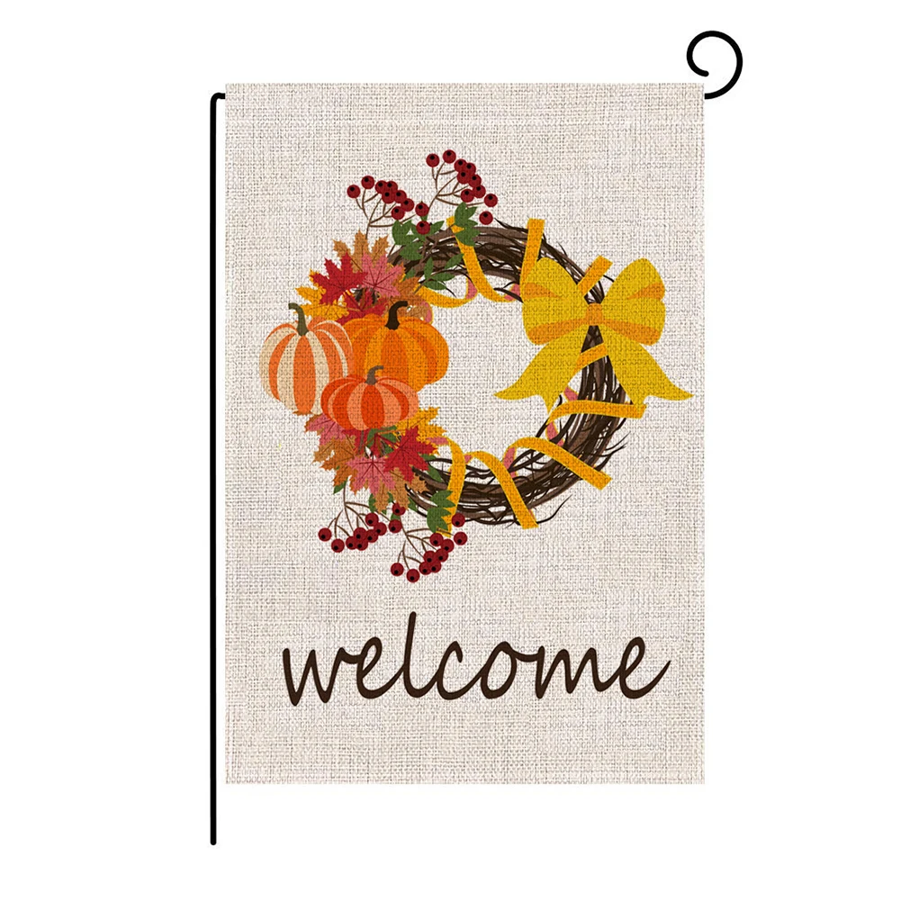 Кленовые листья Садовый флаг осенний вертикальный двухсторонний урожай на День
