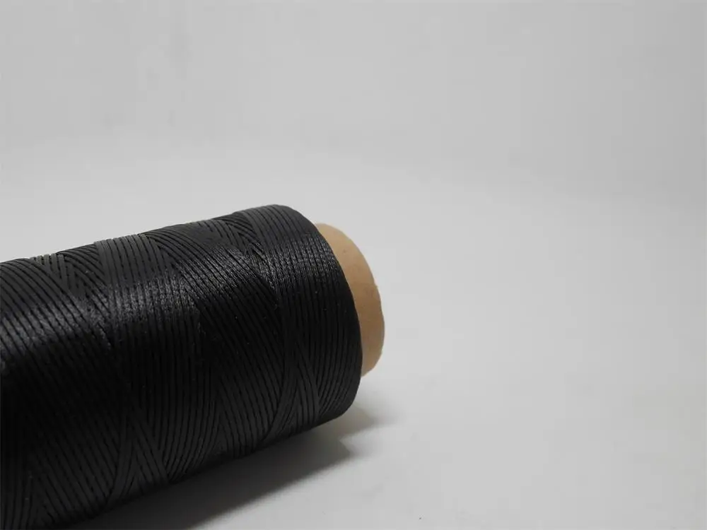 Черная белая кремовая кофейная Пшеница коричневая плоская швейная грубая оплетка Вощеная нитка из полиэстера для ремонта кожаного ремесла 1,2 мм - Цвет: Black 7002