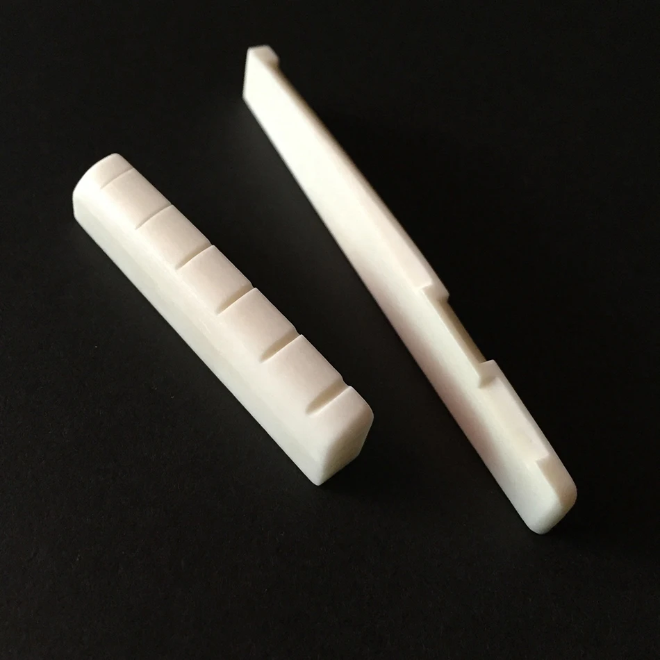 

BATESMUSIC 6 String Saddle Nut Cattle Bone Slotted for Acoustic Guitar Replacement