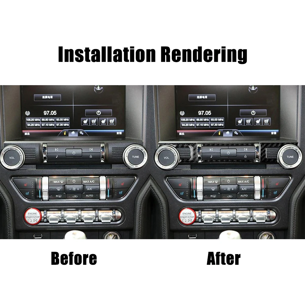 

Fit For Ford Mustang 2015-2017 Car Accessories Audio Button Decoration Sticker Carbon Fiber Interior Car Styling 4Pcs