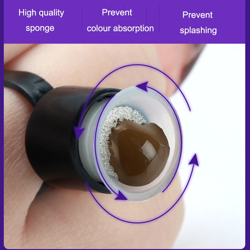 100 шт пластиковые одноразовые Пигментные чашки с губкой для перманентного макияжа Microbalding вышивка бровей/губ татуировки аксессуары