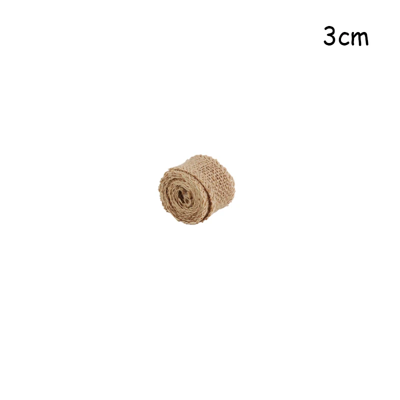 2mx3cm Деревенский Свадебный декор 2 м Натуральный Джут Мешковина Hessian ремесла DIY пеньковая лента домашний декор свадебный стол декоративная подарочная упаковка - Цвет: 2mx3cm