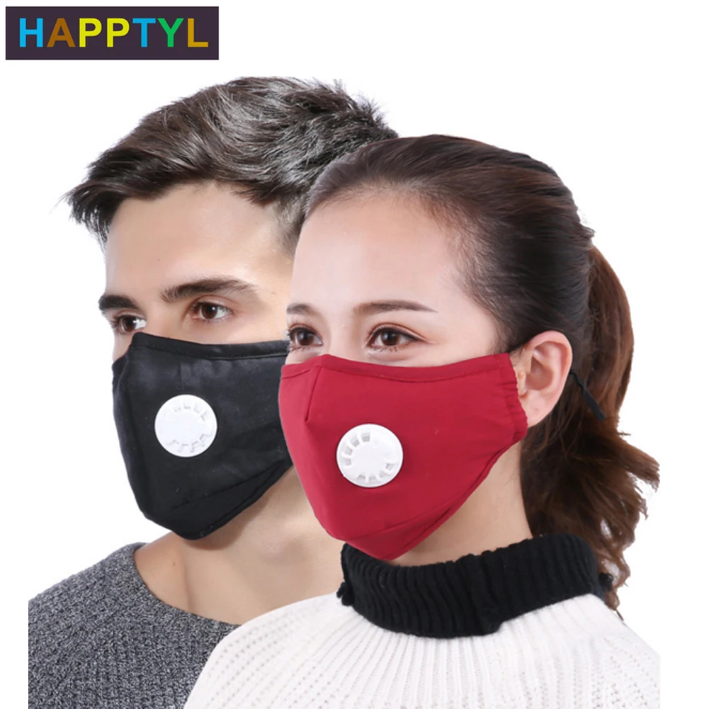 

HAPPTYL Anti Pollution Mask Dust Respirator Washable Reusable Masks Cotton Unisex Mouth Muffle for Travel/ Cycling/Running