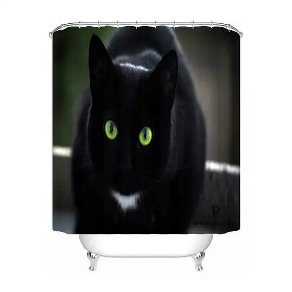 Custom Art Cat Black Prof домашний тканый водонепроницаемый занавеска для душа домашняя Ванна Ванная комната крючки полиэстер ткань мульти Sizes180509-53 - Цвет: Shower Curtain