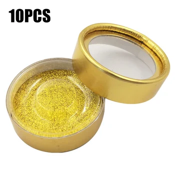 

10pcs Packaging Box Carrying Eyelash Storage Case Home Transparent Lid Dustproof Paper Travel Makeup Round Salon Cosmetic