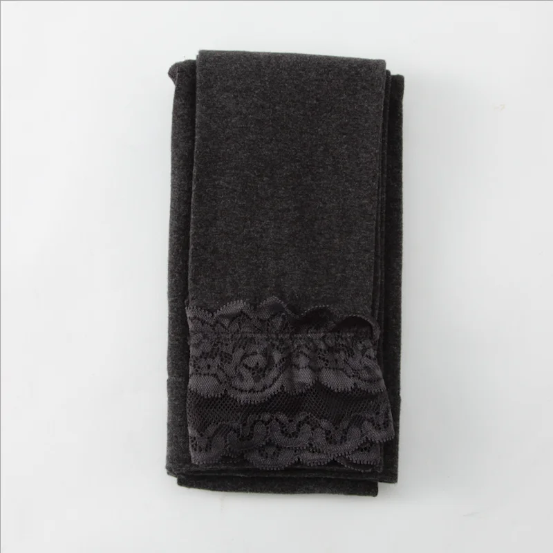 Dark Grey-Lace Небольшой Размеры; ; сезон осень-зима; колготки в клетчатое платье из кашемира и хлопка теплые колготки FullFoot Толстый Тонкий колготки, носки штаны до щиколотки - Цвет: Dark Grey-Lace