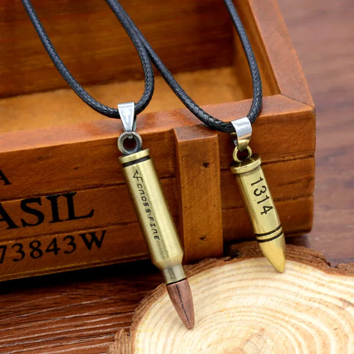 

Korean-style Retro Bullet Necklace Students MEN'S Necklace National Style qing lv shi Necklace CF Bullet Necklace