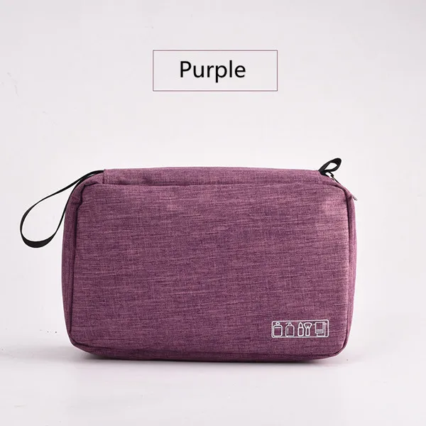 Multifunction Men Women Hanging Cosmetic Bag Folding Travel Organizer Toiletry Wash Make up Storage Pouch Beautician Makeup Bag - Color: Purple