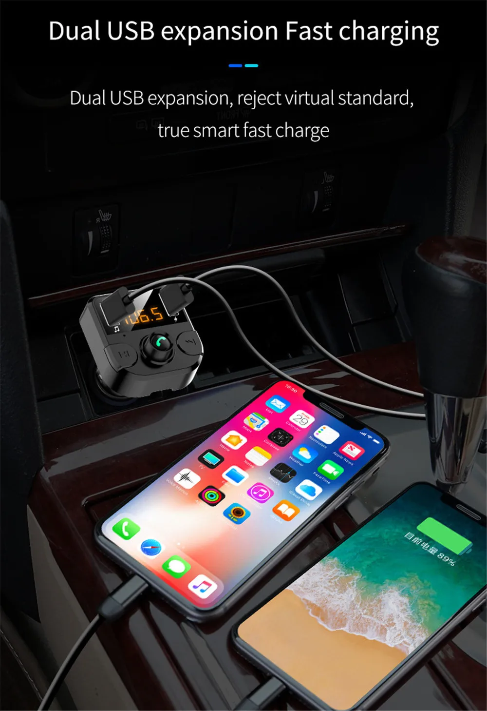 Автомобильный Bluetooth MP3 музыкальный плеер ABS беспроводной Handsfree Мобильный телефон fm-модулятор Радио Bluetooth USB передатчик Черный BT36B