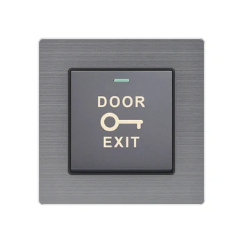 

KAMANNI Button Switch EU/UK standard Gray Aluminum alloy Panel Wall Switch AC 220V 1Gang 1 Way Wall Key Open door control switch