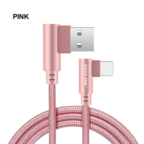 Розовый VOXLINK 5V 2.4A USB кабель для iphone X XS XR Быстрая Зарядка Синхронизация данных USB кабель для iphone x xs xr max 8 8Plus 7 6 6 S ipad mini - Цвет: Розовый