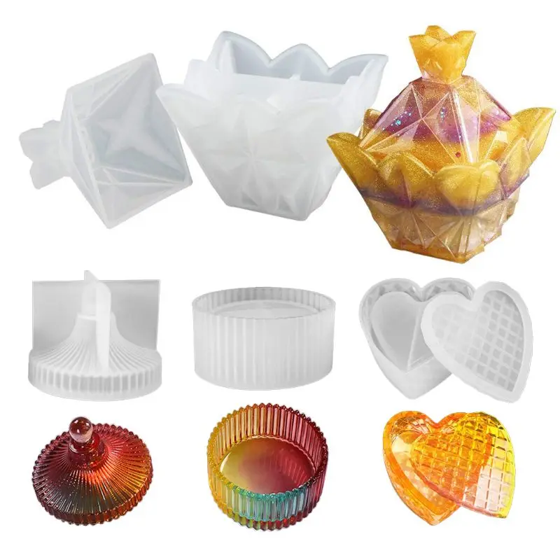 

Resin Trinket Box Molds Small Size Silicone Jewelry Box Molds, Epoxy Resin Molds for Jewelry Storage, Candlestick