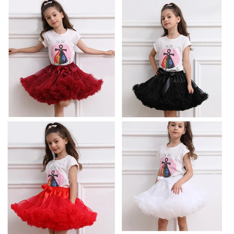 Children Ballet Dress Tutu Skirt Flower Girl Underskirt Stock Ball Gown Princess Party Dance Little Baby Short Skirt Dresses