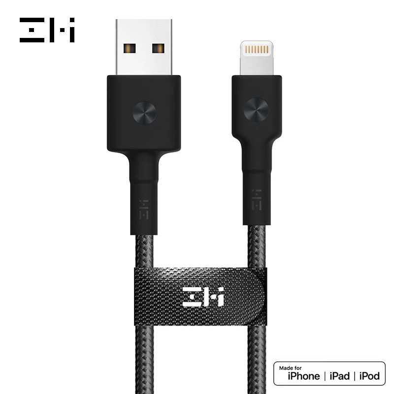 ZMI светодиодный usb type-c кабель для быстрой зарядки и передачи данных для samsung s9 s8 xiaomi 9 8 5 oneplus 6 usb c зарядное устройство Android короткий 30 см 2 м Плетеный - Тип штекера: USB to iPhone Black