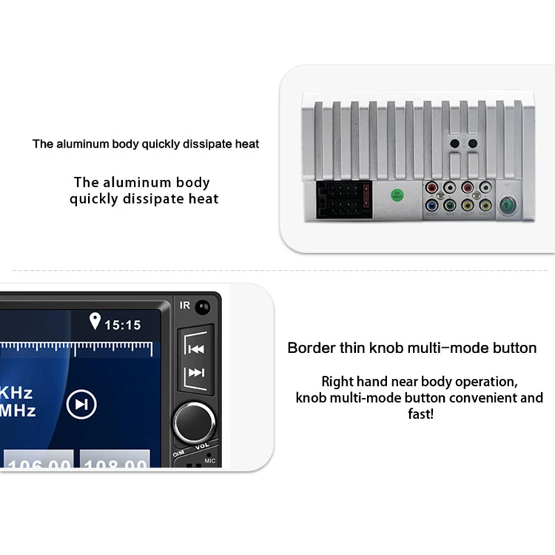 2 Din 7 дюймовый контактный мультимедийный плеер Sn Bluetooth громкая связь Fm Aux Usb Sd карта