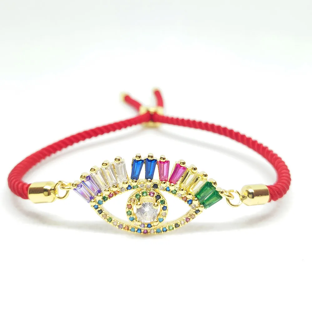 Lucky Red Rope сглаза браслет циркон для принцессы регулируемая красная нить Cz
