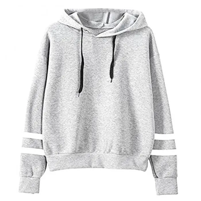 Pop Fashion Autumn Winter Women Sweatshirt With Hat Drawstring Long Sleeve Striped Splicing Hoodies Lady Girls Pullover Pop 88