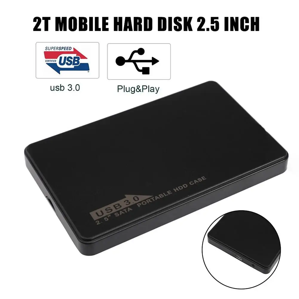 

2T Portable 2.5inch USB 3.0 Expansion HDD External Mobile Hard Disk Drive Memory Storage Device for PC Laptop Mac/PS4/Xbox One