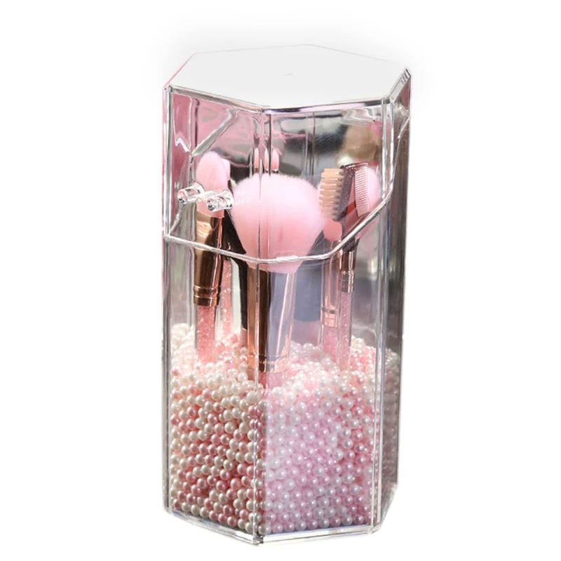 

Acrylic Makeup Brush Holder Bucket Beauty Brush Container Pen Brush Container Without Brush Makeup Brush Storage Box With Pearl