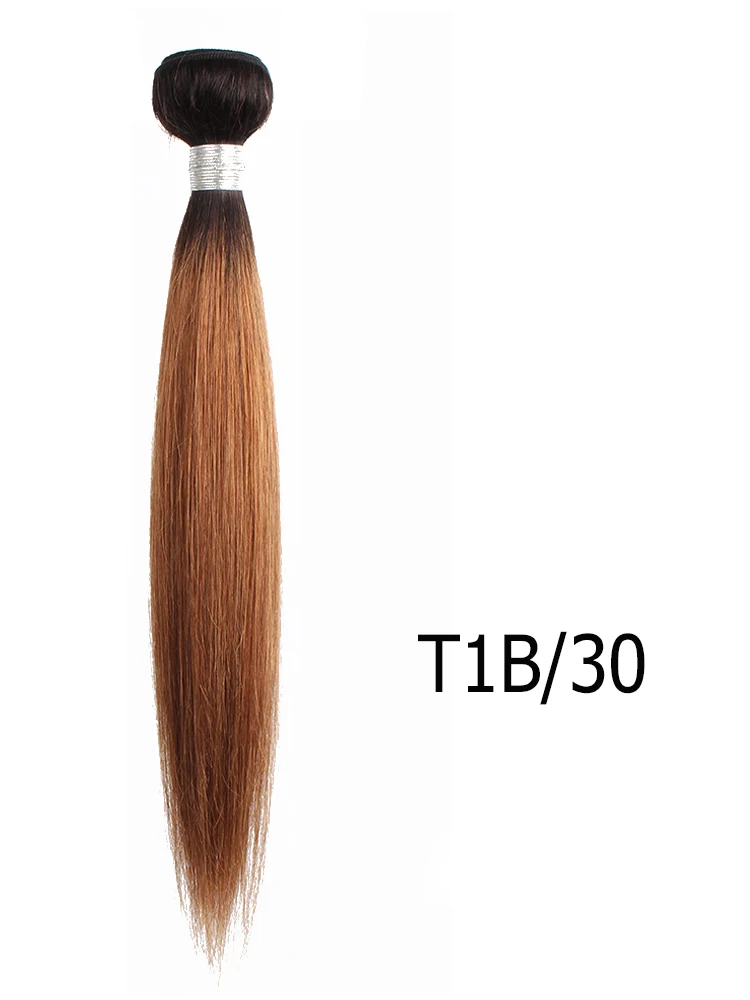 MOGUL HAIR T 1B 27 Омбре медовый блонд волосы на Трессах 3/4 пучков индийские прямые волосы не Реми человеческие волосы для наращивания 10-24 дюймов - Цвет волос: T1B/30