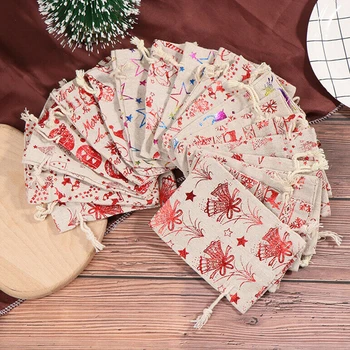 

Christmas DIY Advent Calendar Countdown 1-24 Numbers Bag Candy Storage Pouches For Baptism Party Christmas