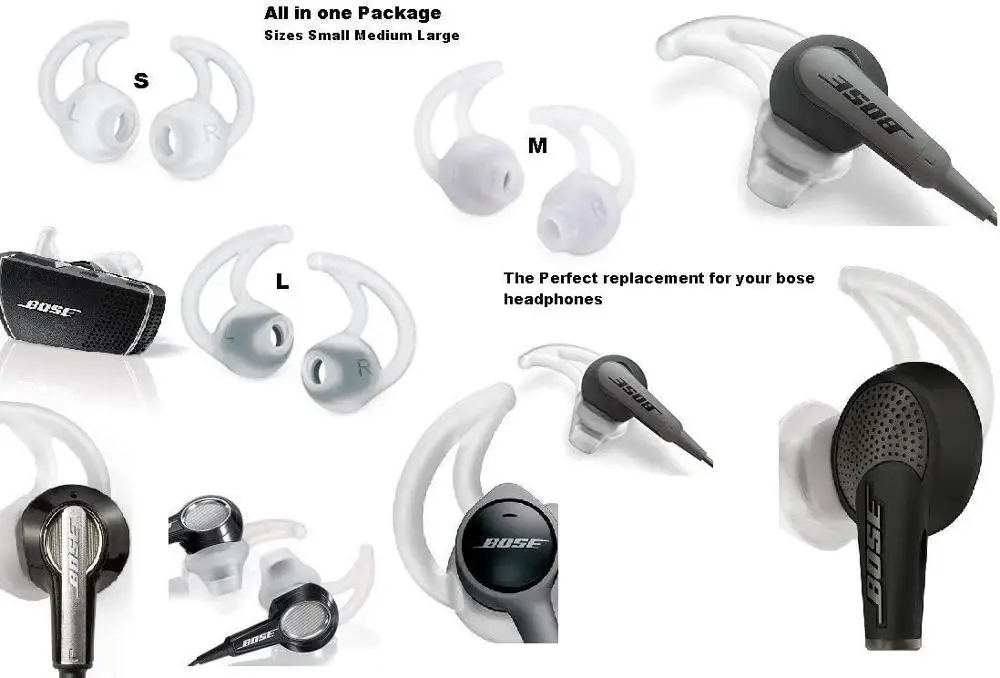 Bose StayHear Tips For SoundSport Wireless Headphones, 2 Pairs, Medium, Clear