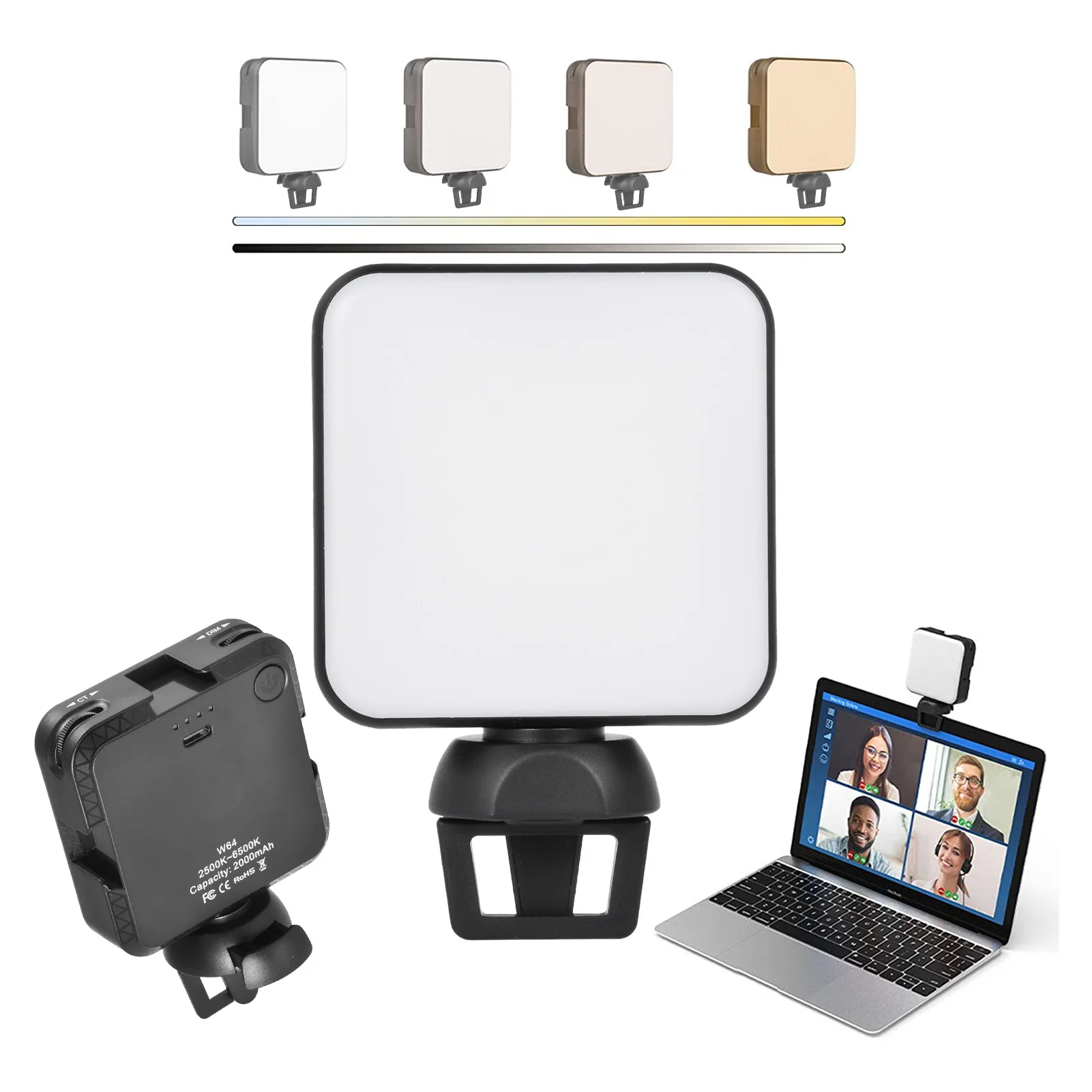 

2500K-6500K 5W Mini Fill Light For Smartphone Tablet Laptop Adjustable LED Lamp Vlog Stream Light For Selfie Video Live