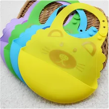 5 цветов Милые Мультяшные нагрудники пряжки регулируемые Слюнявчики кармашек для риса Детские пряжки силиконовые складные регулируемые Мультяшные нагрудники лучший подарок для ребенка