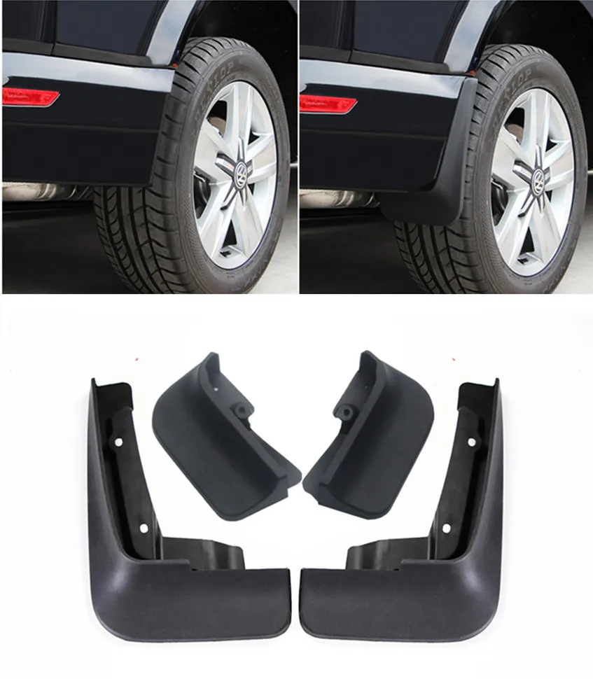 4 шт черные передние+ задние брызговики передние и задние для Volkswagen T6 transporter/- MULIVAN/-CARAVELLE