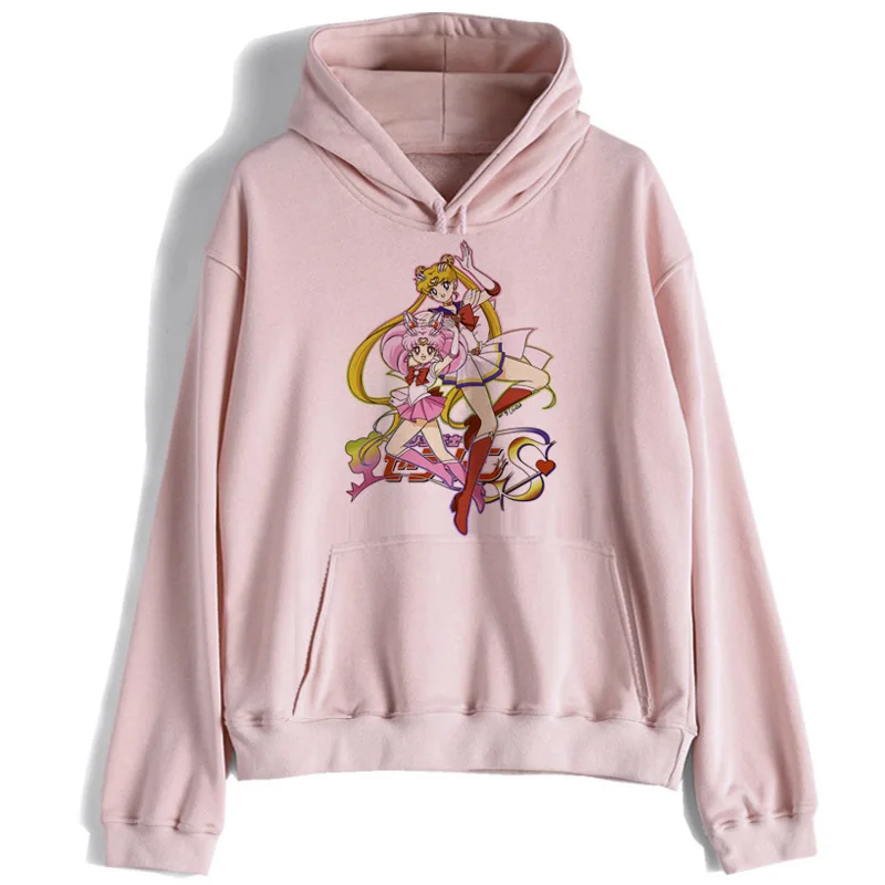 Сейлор свитшот с Луной harajuku уличная Корейская ulzzang Толстовка kawaii 90s мультфильм пуловеры новая одежда негабаритных с капюшоном - Цвет: 1883