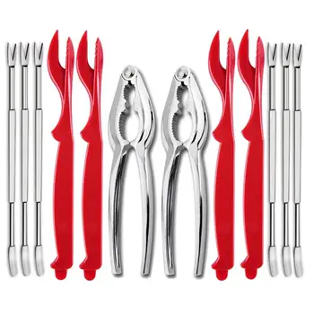 

12PCS Seafood Tools Set Crab Crackers Nut Cracker Forks Set Opener Shellfish Lobster Leg Sheller Knife Kitchen Accessories D25