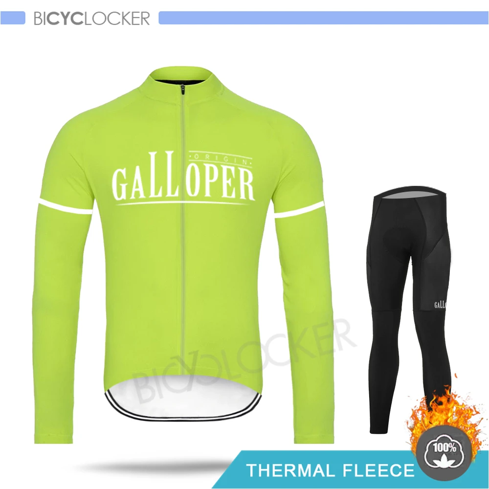 Normal Cycling Set Мужская зимняя форма для шоссейного велосипеда, набор Джерси для велоспорта MTB, одежда с длинным рукавом, флисовая куртка, ветрозащитная теплая одежда Ropa Ciclismo - Цвет: Normal Cycling Set