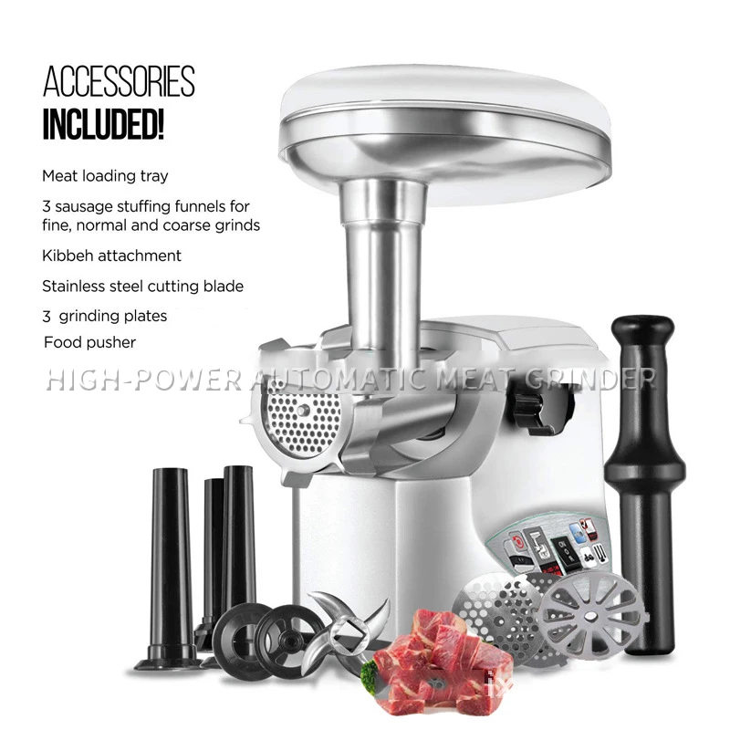 

2L Stainless Steel Meat Grinder Household High-Power Automatic Meat Grinder Sausage Stuffing Machine Garlic Mincing Machine
