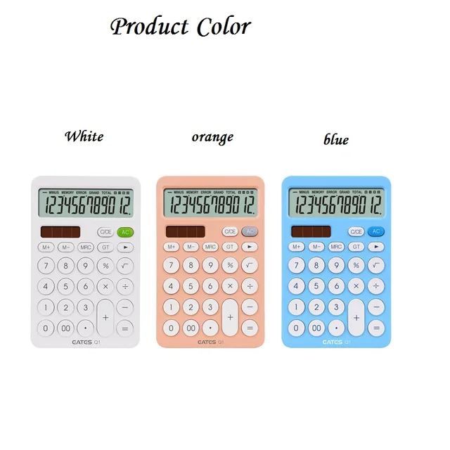 Calculatrice financière standard à 12 chiffres, coordonnante avec gros  boutons, sommeil automatique, calculatrice de bureau, calculatrice de base  - AliExpress