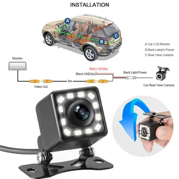 

Vehemo 90° Cars Rear View Camera Recorder Car Rear Camera Universal Parking Camera Accessories Angle HD