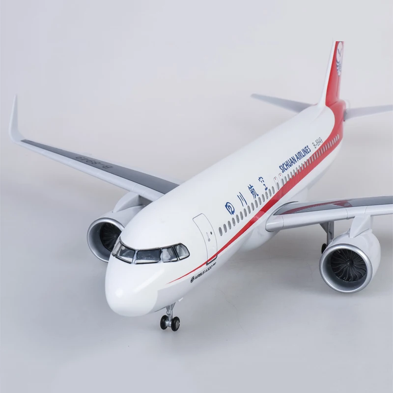 1/80 масштаб 47 см самолет Airbus A320 NEO Sichuan авиакомпания модель светодиодный светильник и шасси колеса литая модель самолёта из смолы игрушка
